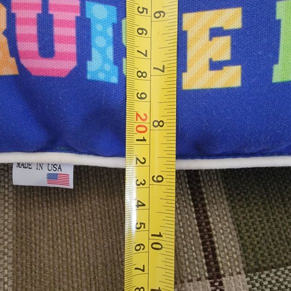 Disney Cruise Line Made In The USA Blue Pillow Festival Throw Pillow Comfort - Picture 7 of 7